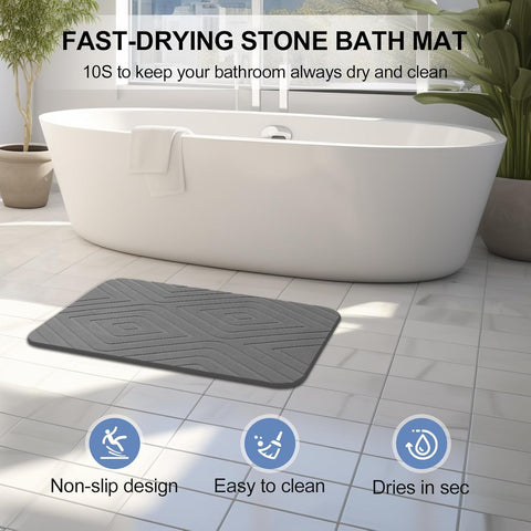 HUMIGA bath mat absorbing moisture from feet.
