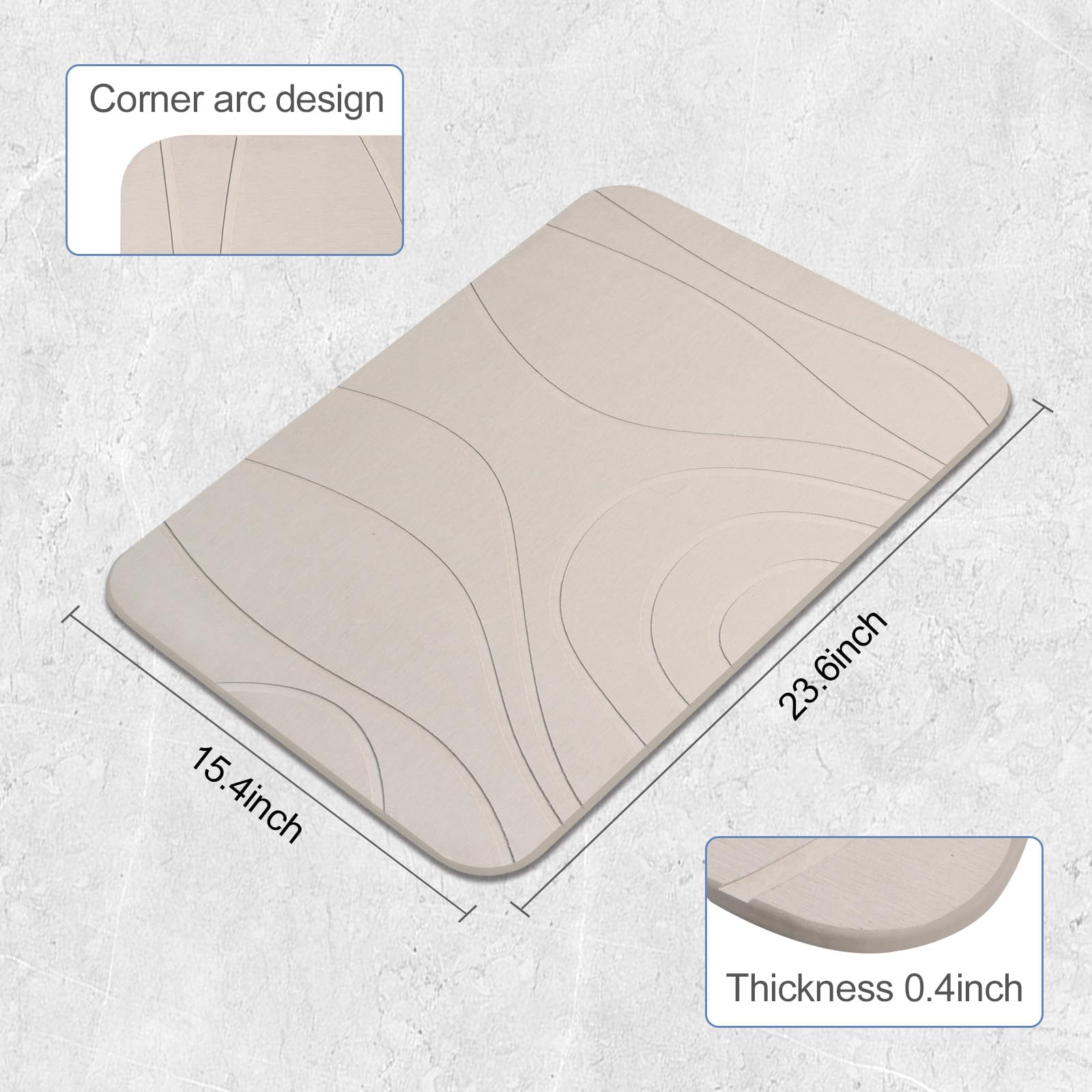 HUMIGA stone bath mat dries in minutes after use