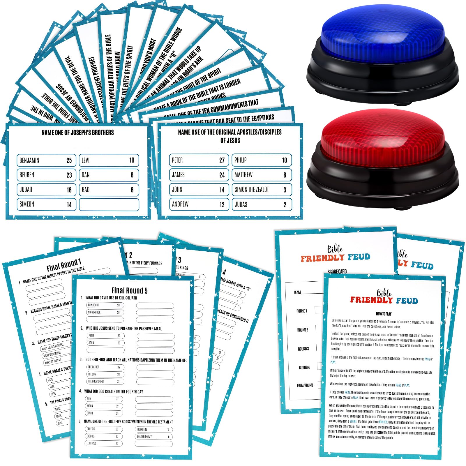 Humyoun Bible-Friendly Feud Game set for family and church gatherings.