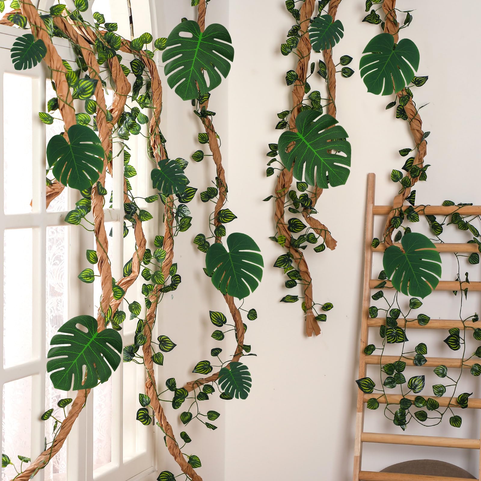 Humyoun faux ivy leaves for tropical garden party setup