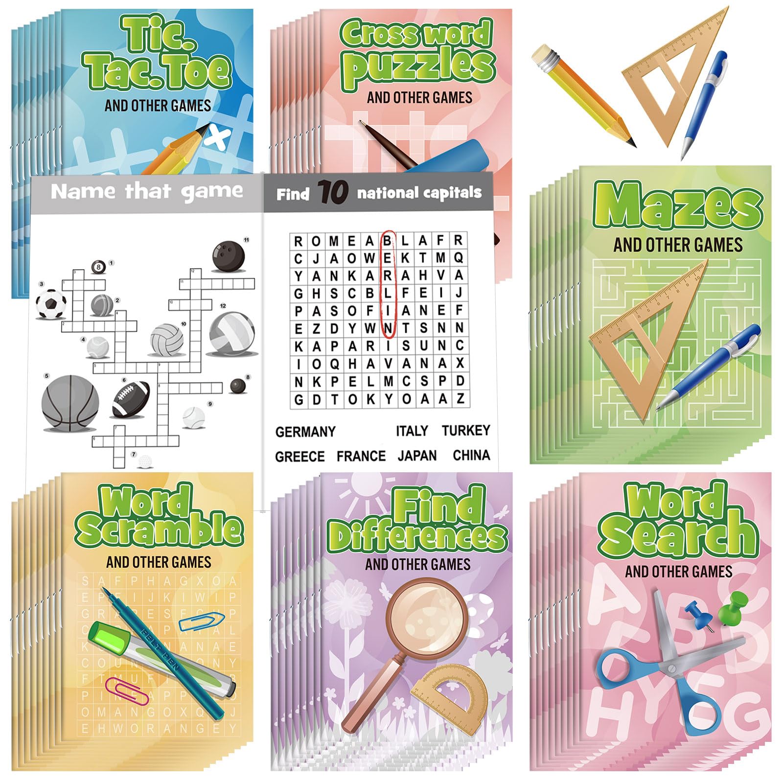 Hungdao mini activity books with mazes provide portable puzzle fun for kids on the go.