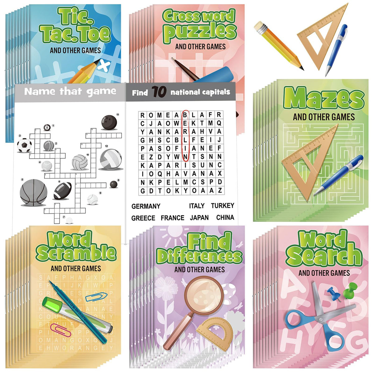 Hungdao mini activity books with mazes provide portable puzzle fun for kids on the go.