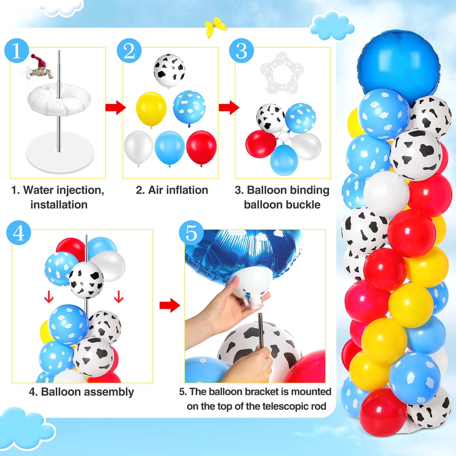 Hungdao red 10-inch balloons provide bold color accents.