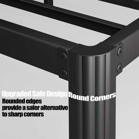 Hunlostten bed frame features reinforced construction for heavy loads.