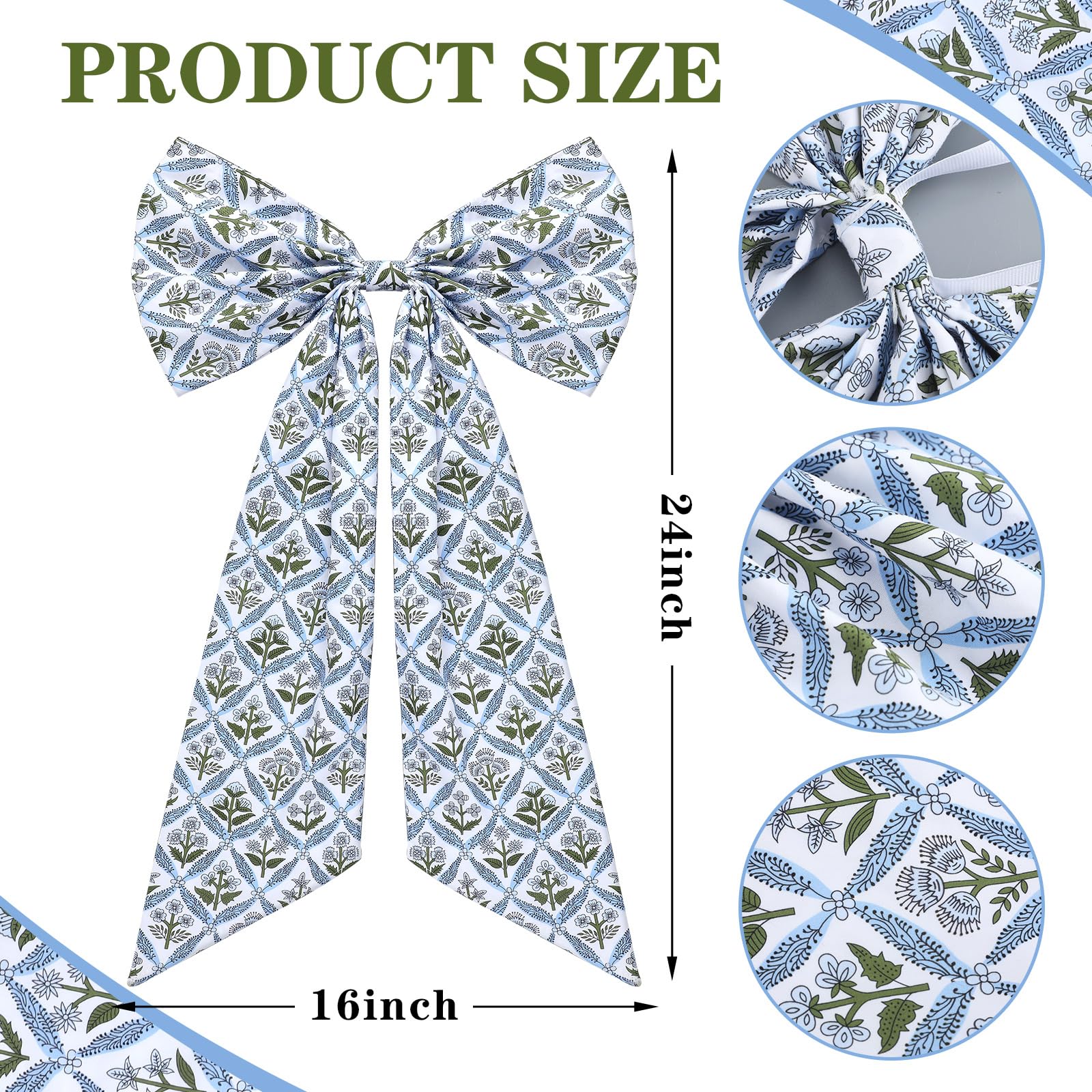 HunnmingRe burlap wreath sash in blue adds durable, timeless decor