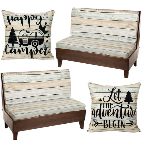 HunnmingRe pillowcase camping pattern soft and washable for RV cushions