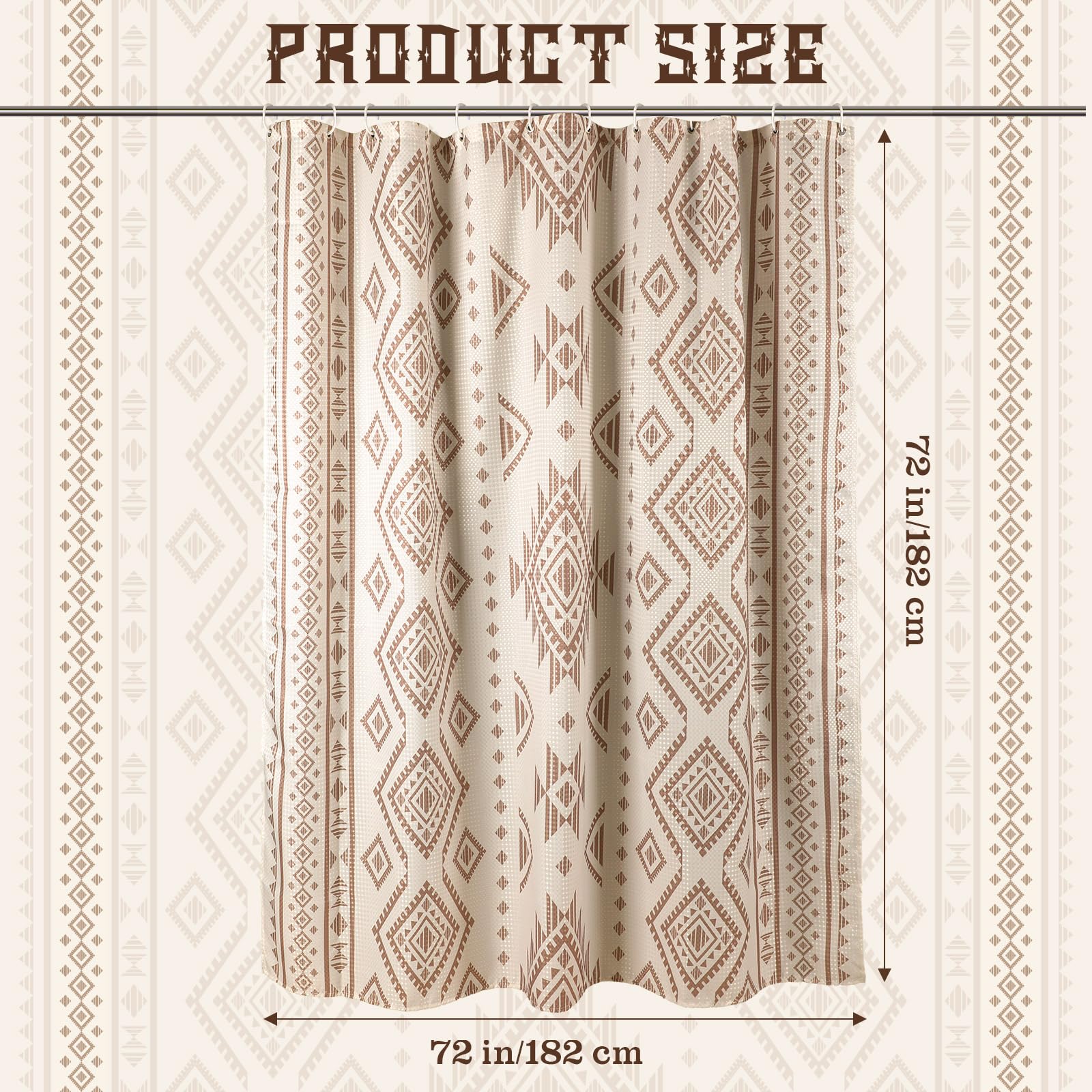 HunnmingRe beige and white fabric curtain brightens a bath while softening the space