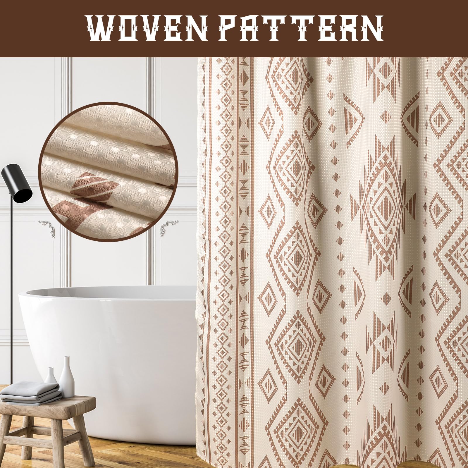 HunnmingRe curtain featuring geometric stripes for a modern bathroom statement