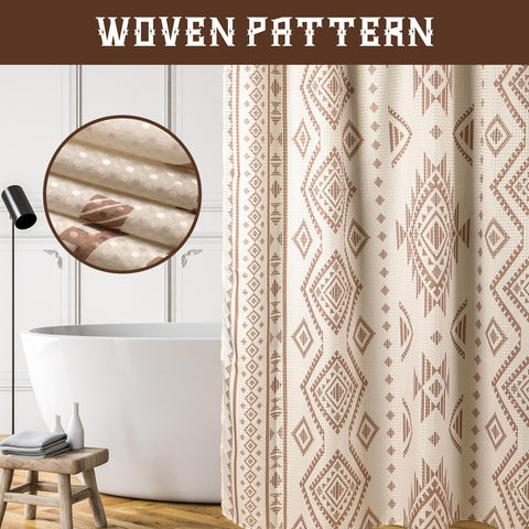 HunnmingRe curtain featuring geometric stripes for a modern bathroom statement