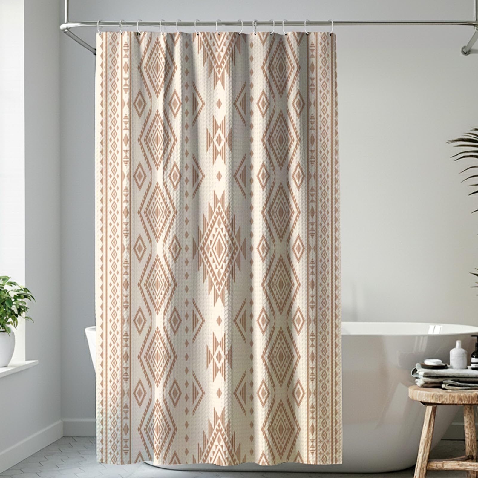 HunnmingRe shower curtain kit includes 12 hooks for quick setup