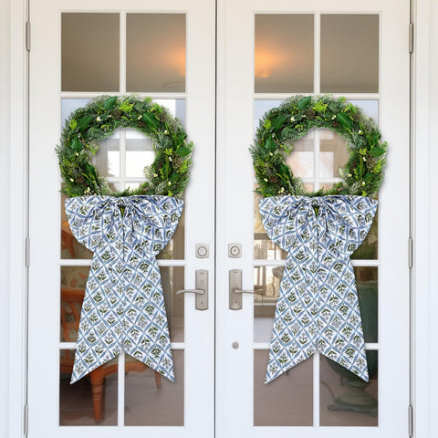 HunnmingRe wreath sash enhancing wreaths, trees, and gift boxes with blue design