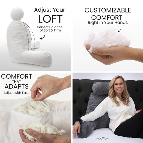 Husband Pillow XXL 30-inch height delivers full-back support in bed