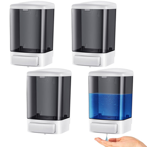 Hushee four-pack wall-mounted dispenser on wall for easy multi-room refills