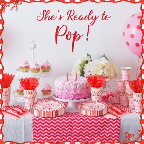 Hushee red checkered theme enhances feminine baby shower décor