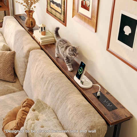 Huuger table with power outlets and USB-C for convenient charging.