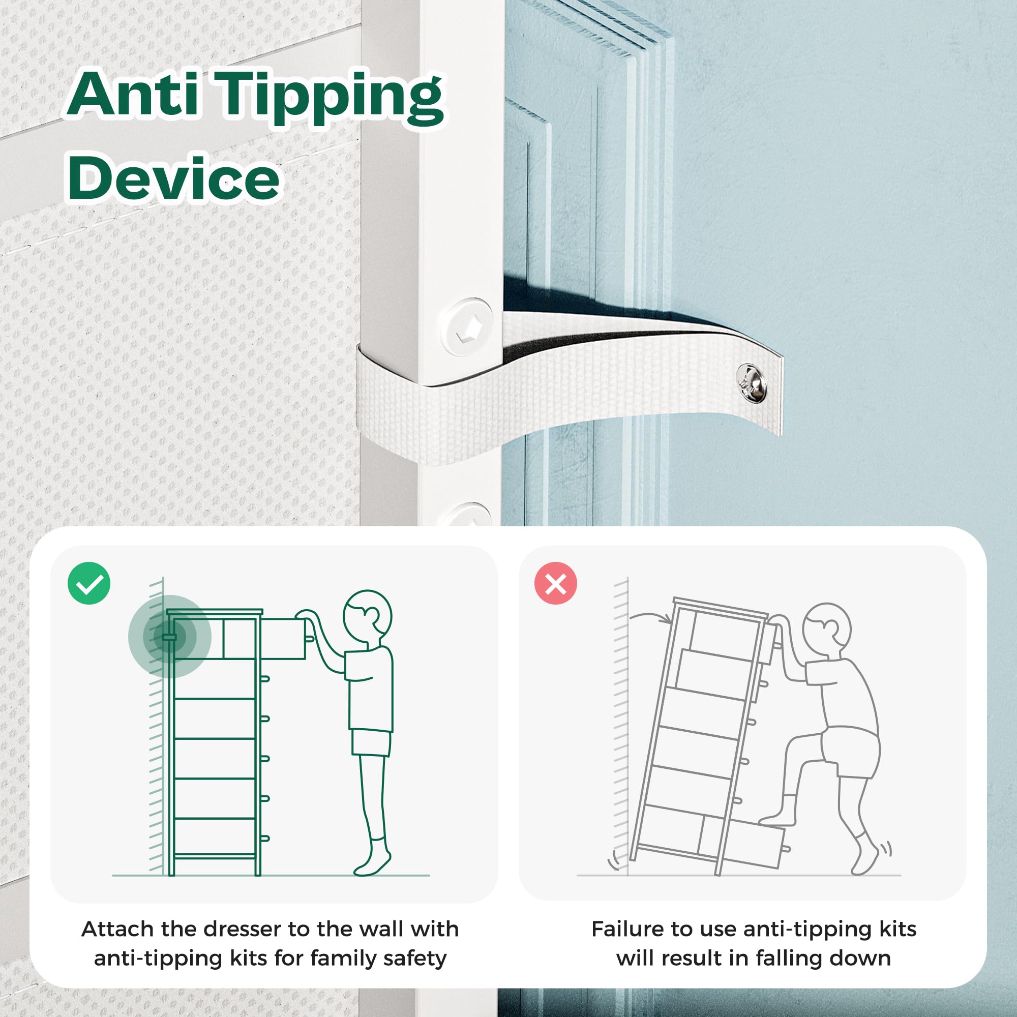 Huuger closet-organization dresser supports vertical storage in walk-in closets.