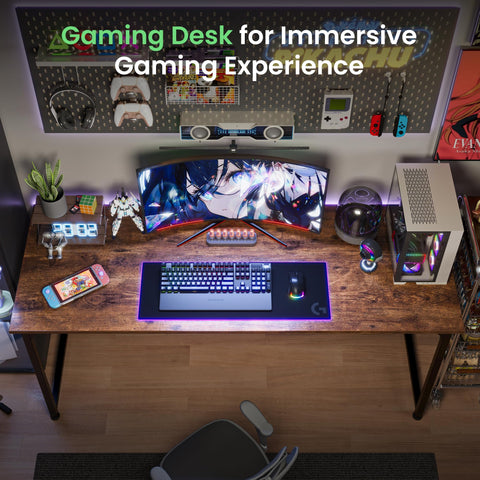Huuger black desk color in compact setup