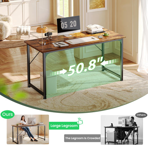 Huuger warm rustic brown desk color in room setting