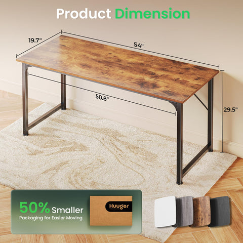 Huuger white desk color for bright minimalist space