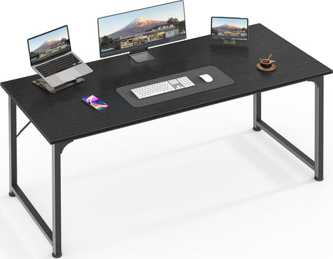 Huuger computer desk wide desktop for spacious workstation and multitasking.