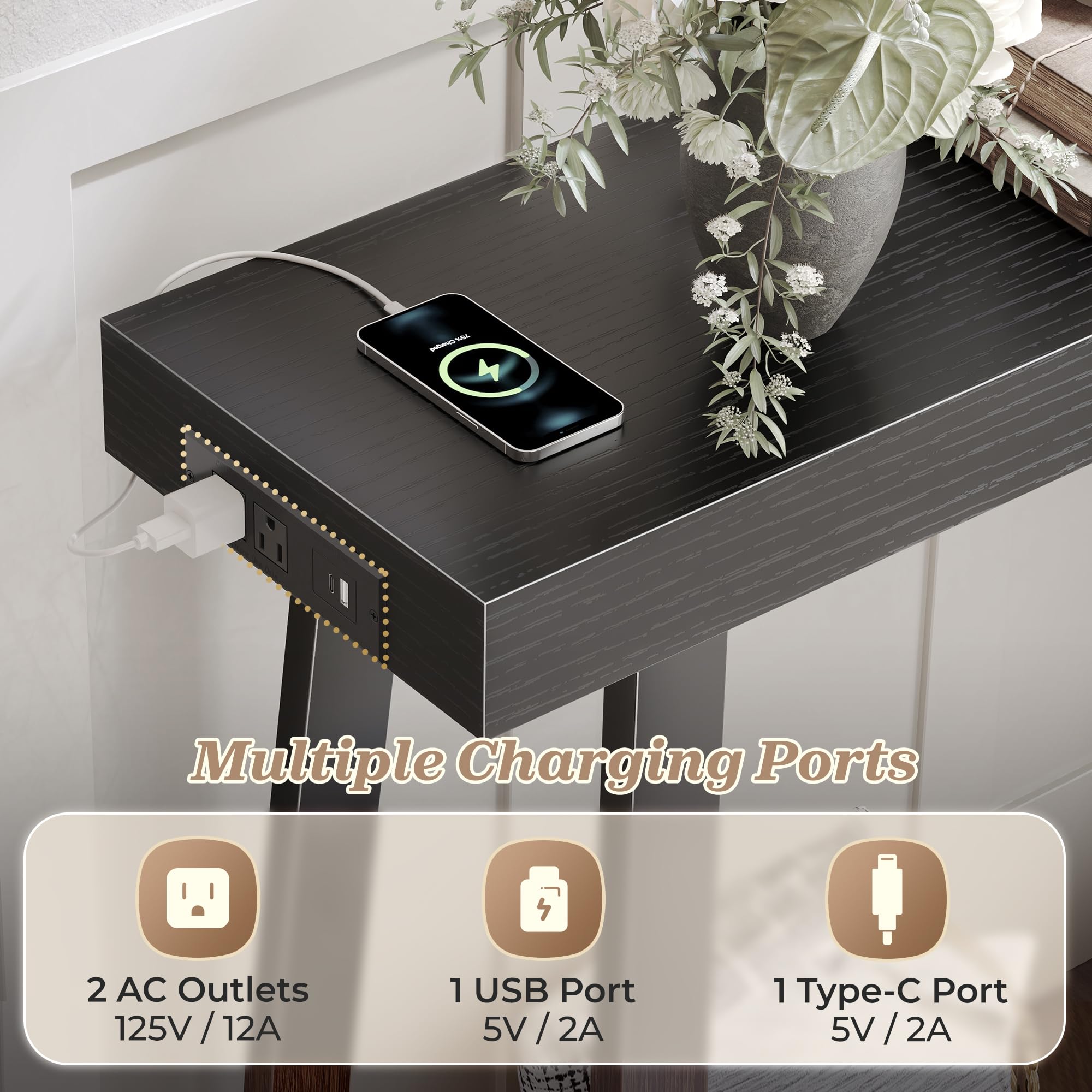 Huuger black metal legs add sturdy support and modern style