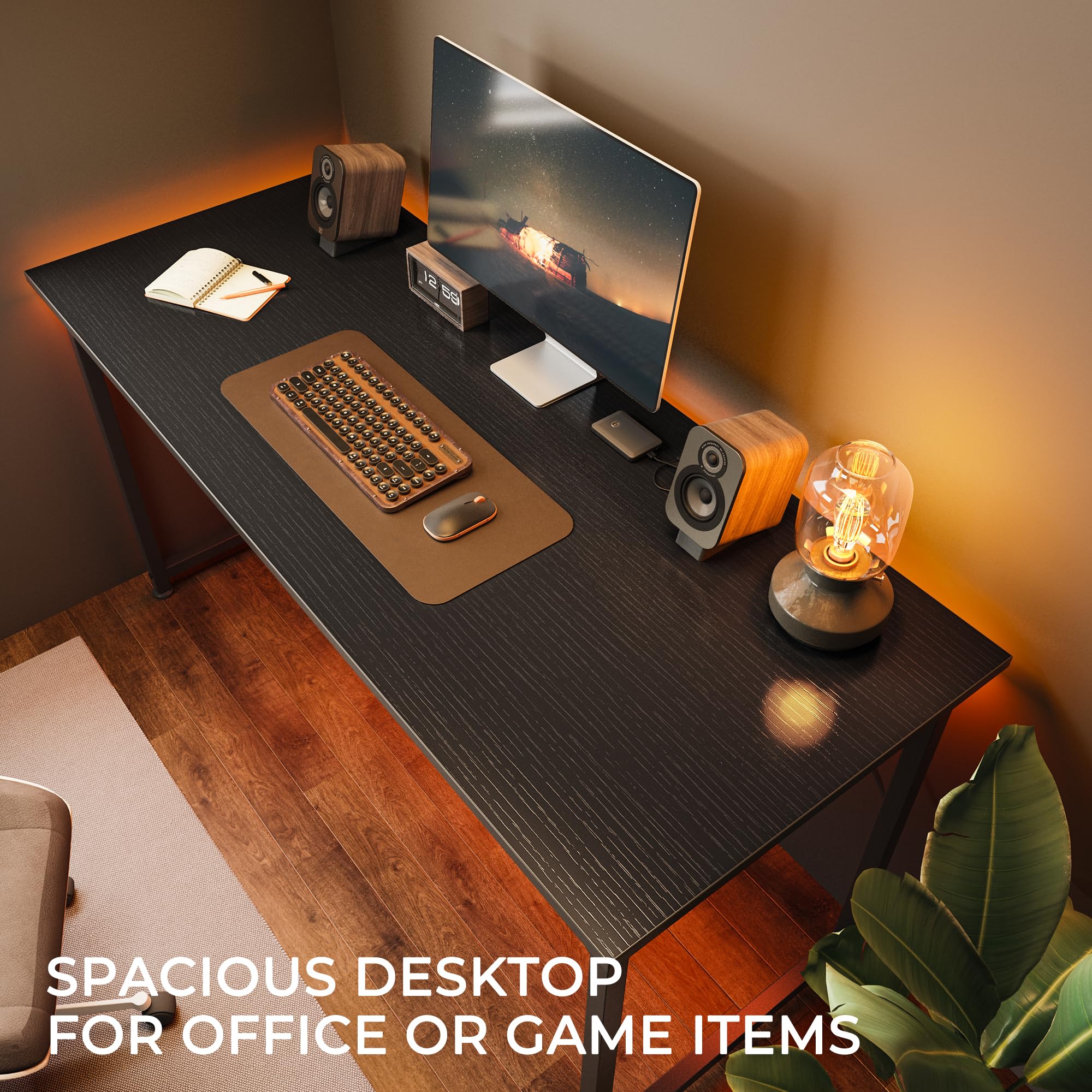 Huuger desk easy assembly with clear instructions and included tools.