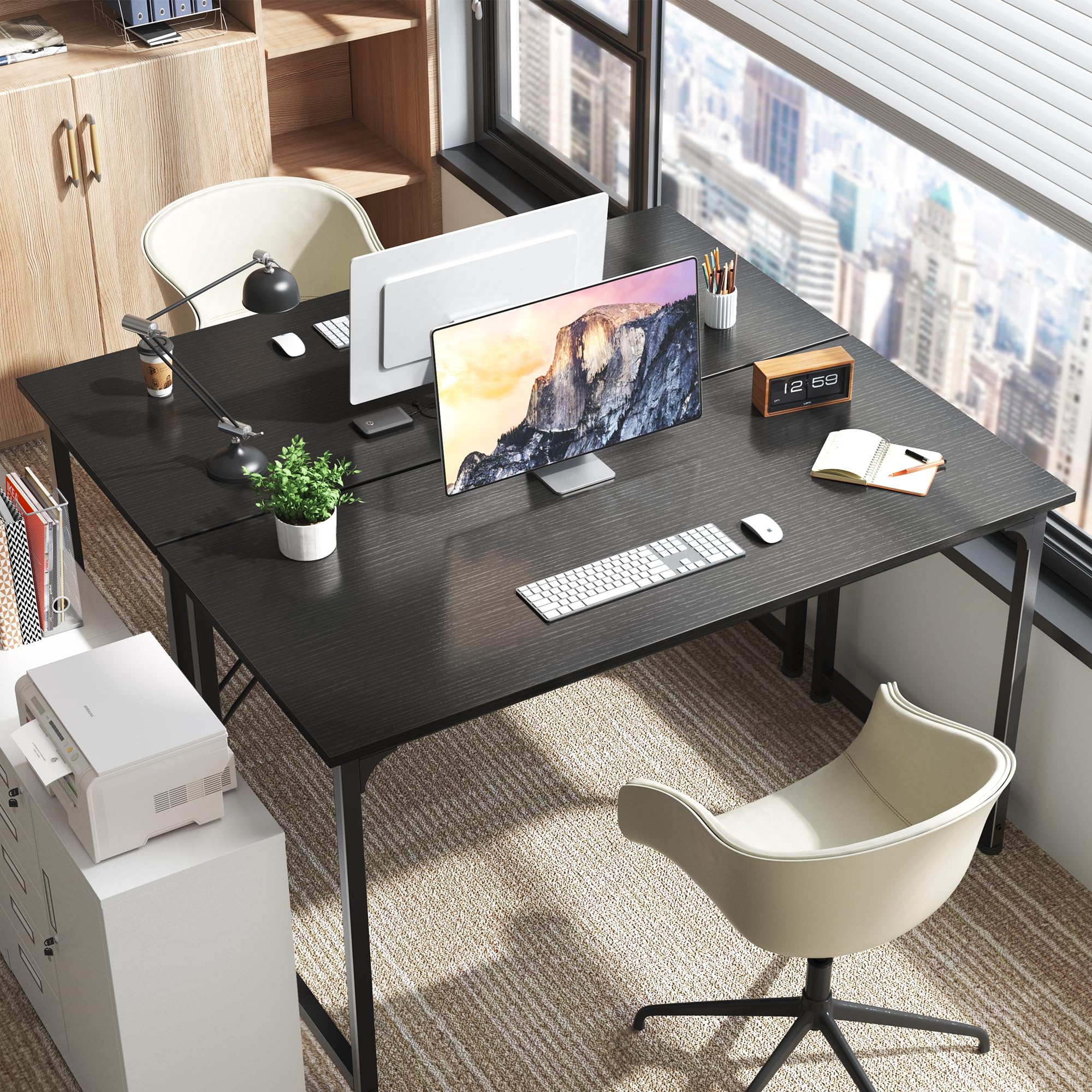 Huuger desk home office setup showing ample workspace.