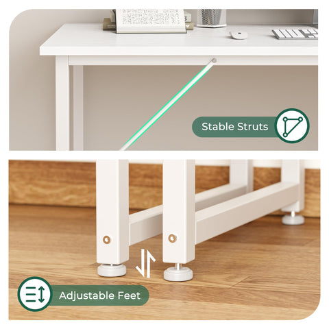 Huuger desk available in white and neutral tones to match decor