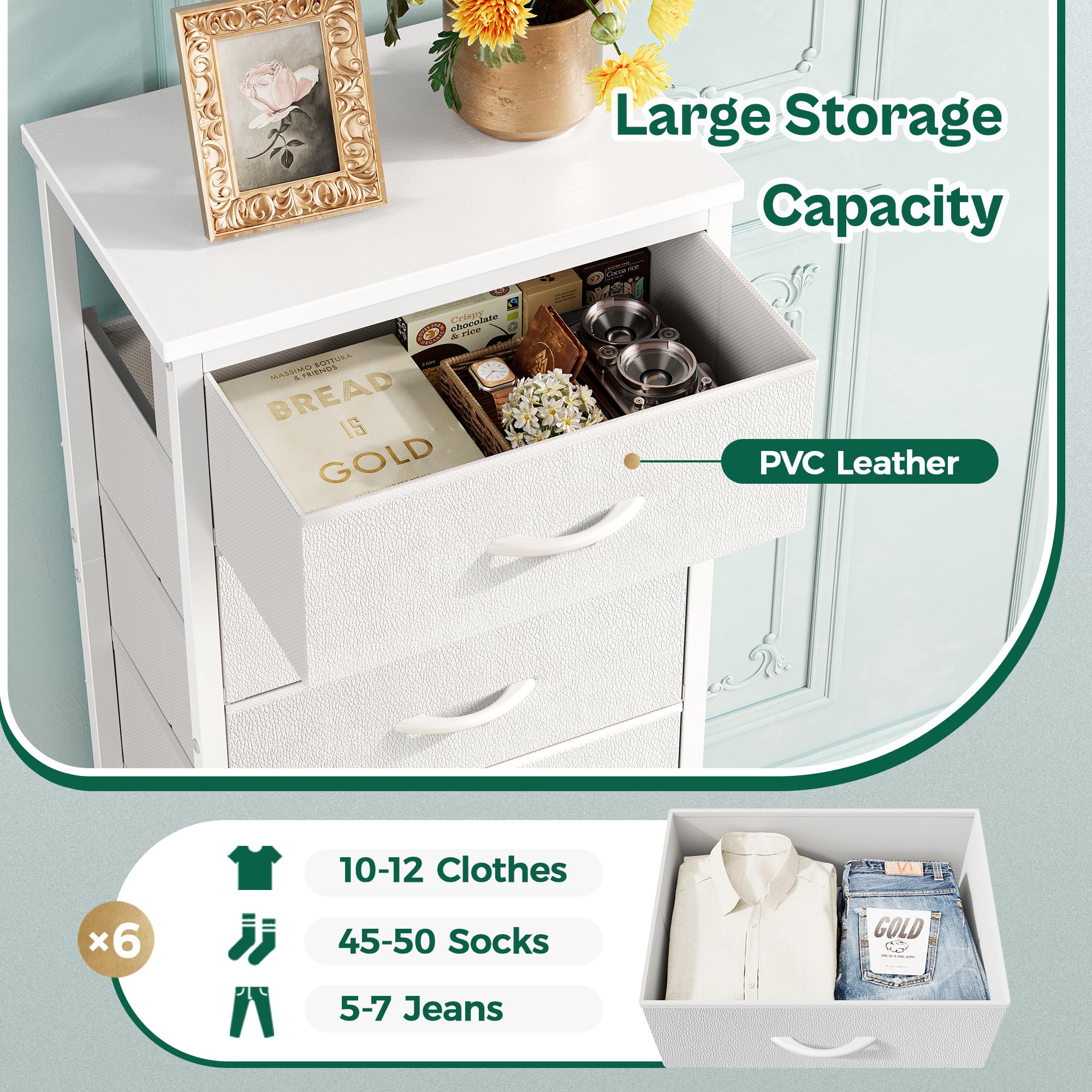 Huuger dorm storage dresser fits compact spaces for easy reach.