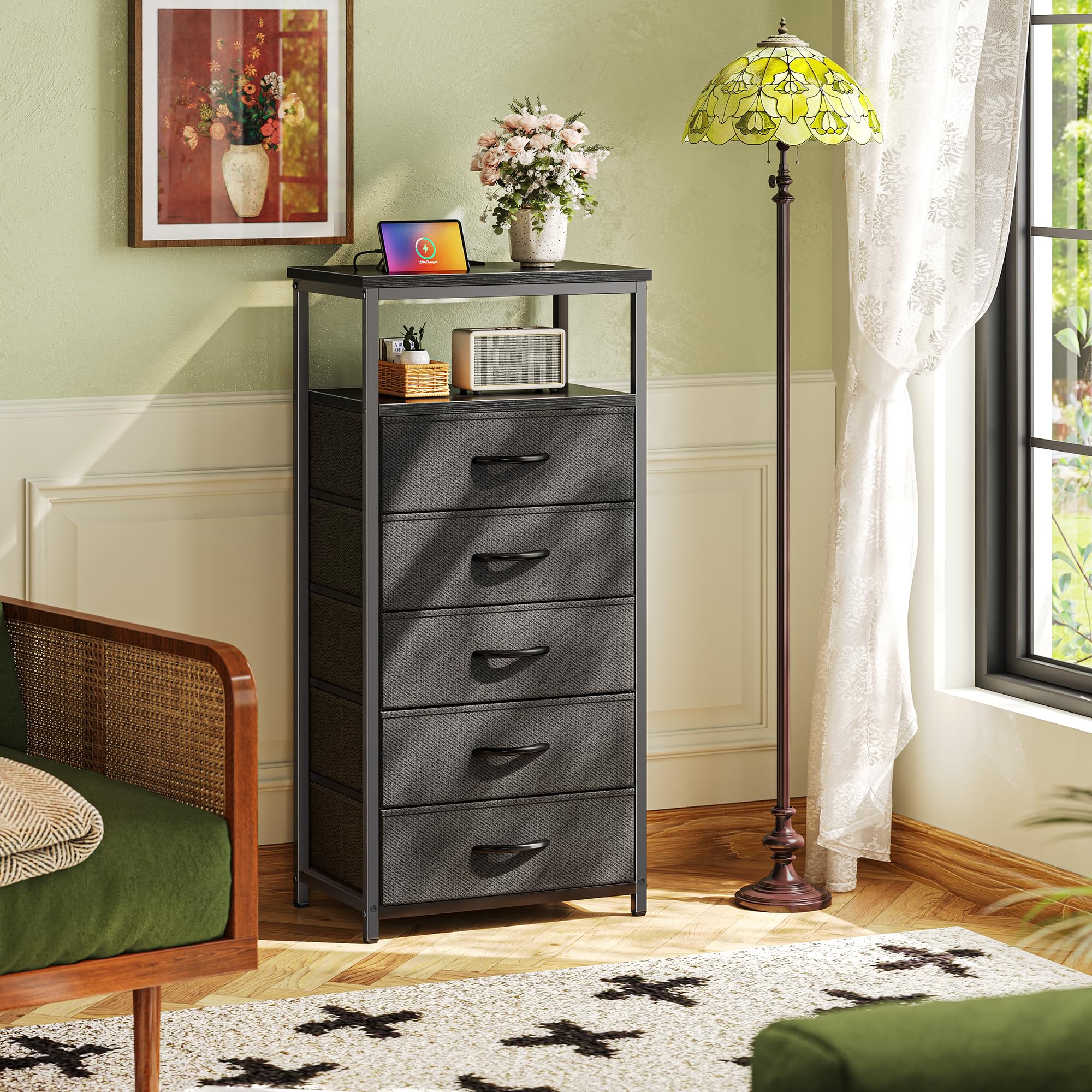 Huuger dresser open shelf design ideal for decor and quick access