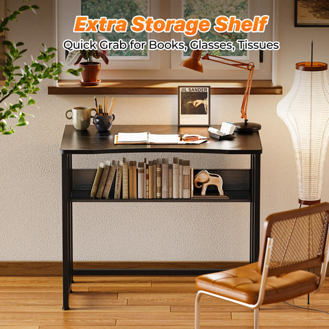 Huuger folding desk uses sturdy 18mm steel legs for stability.
