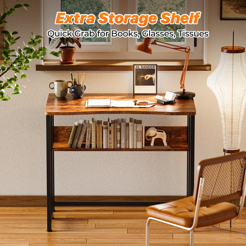 Huuger folding desk 18mm steel legs provide sturdy, wobble-free support.