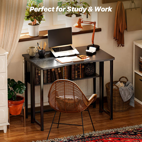 Huuger folding desk arrives with a clear assembly manual for quick setup.
