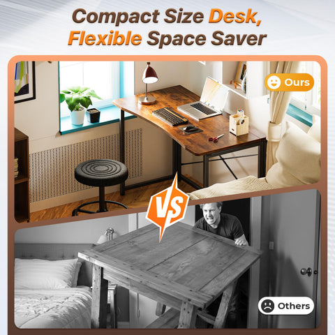 Huuger folding desk with deeper desktop expands space for laptops and notes.