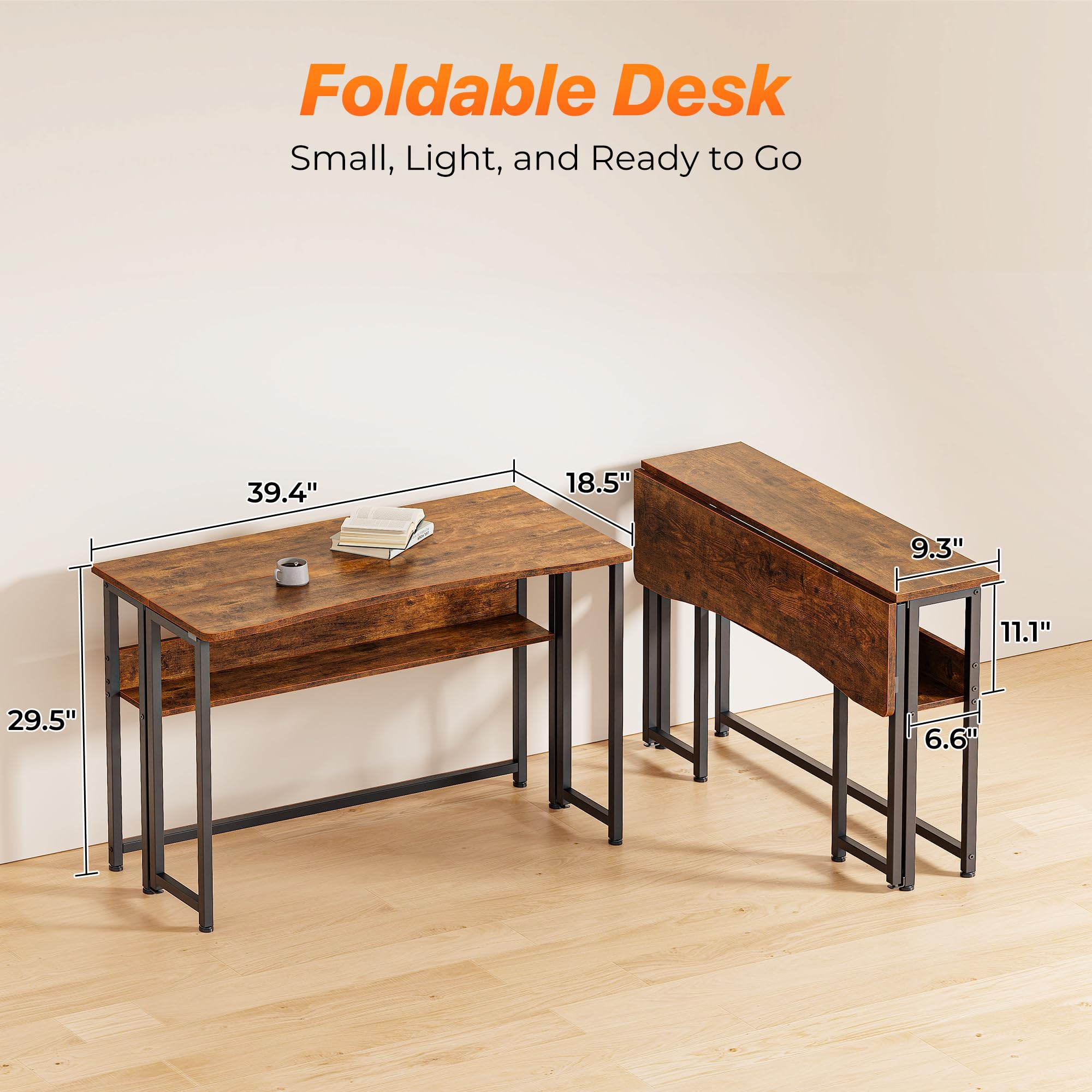 Huuger folding desk includes quick assembly for fast setup