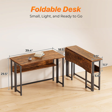 Huuger folding desk includes quick assembly for fast setup
