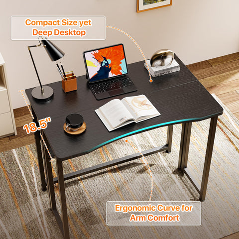 Huuger folding desk doubles as a side table when folded.