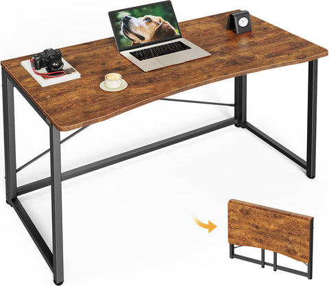 Huuger folding desk folded thickness shows space-saving profile for compact storage.