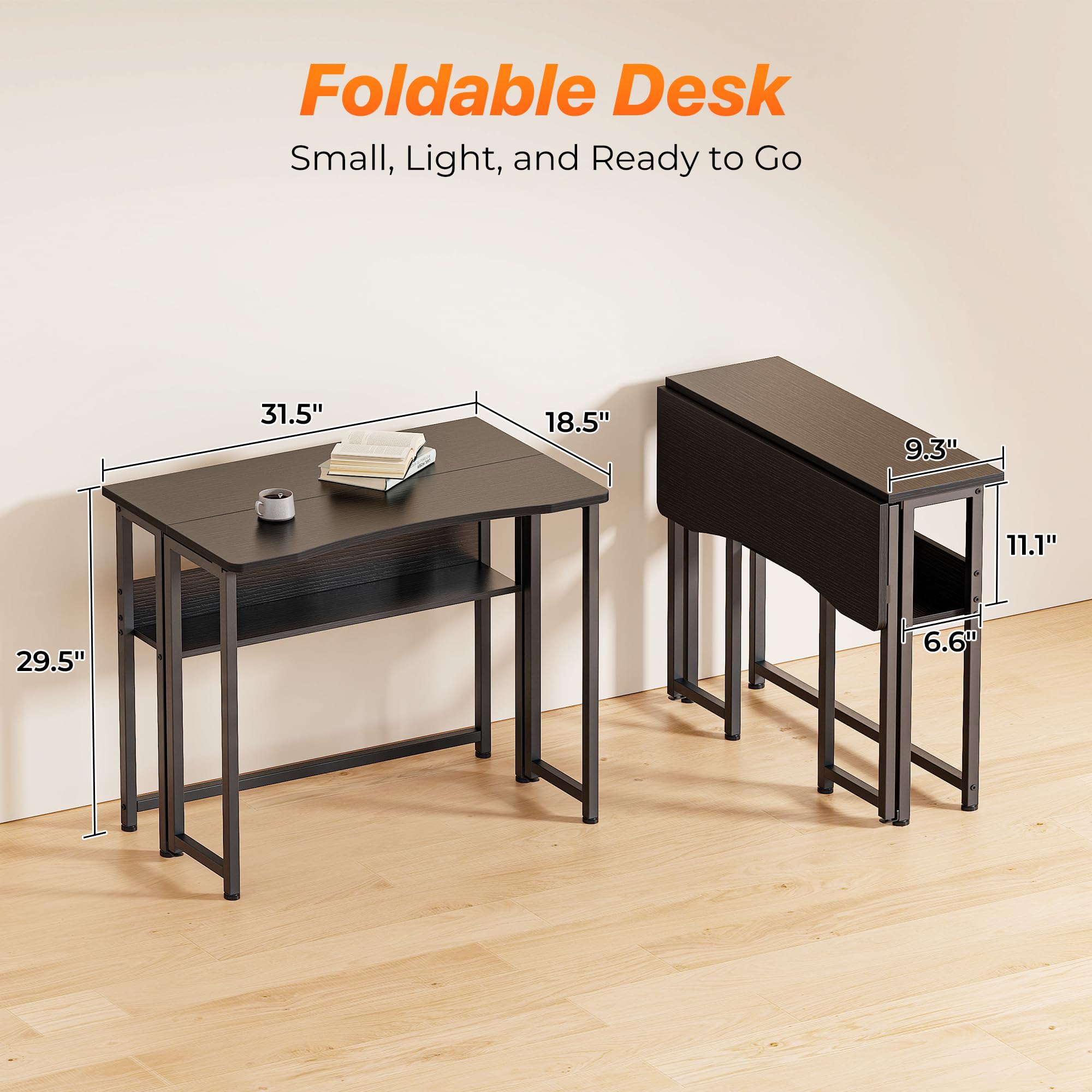 Huuger folding desk shines in living rooms as a portable workspace.