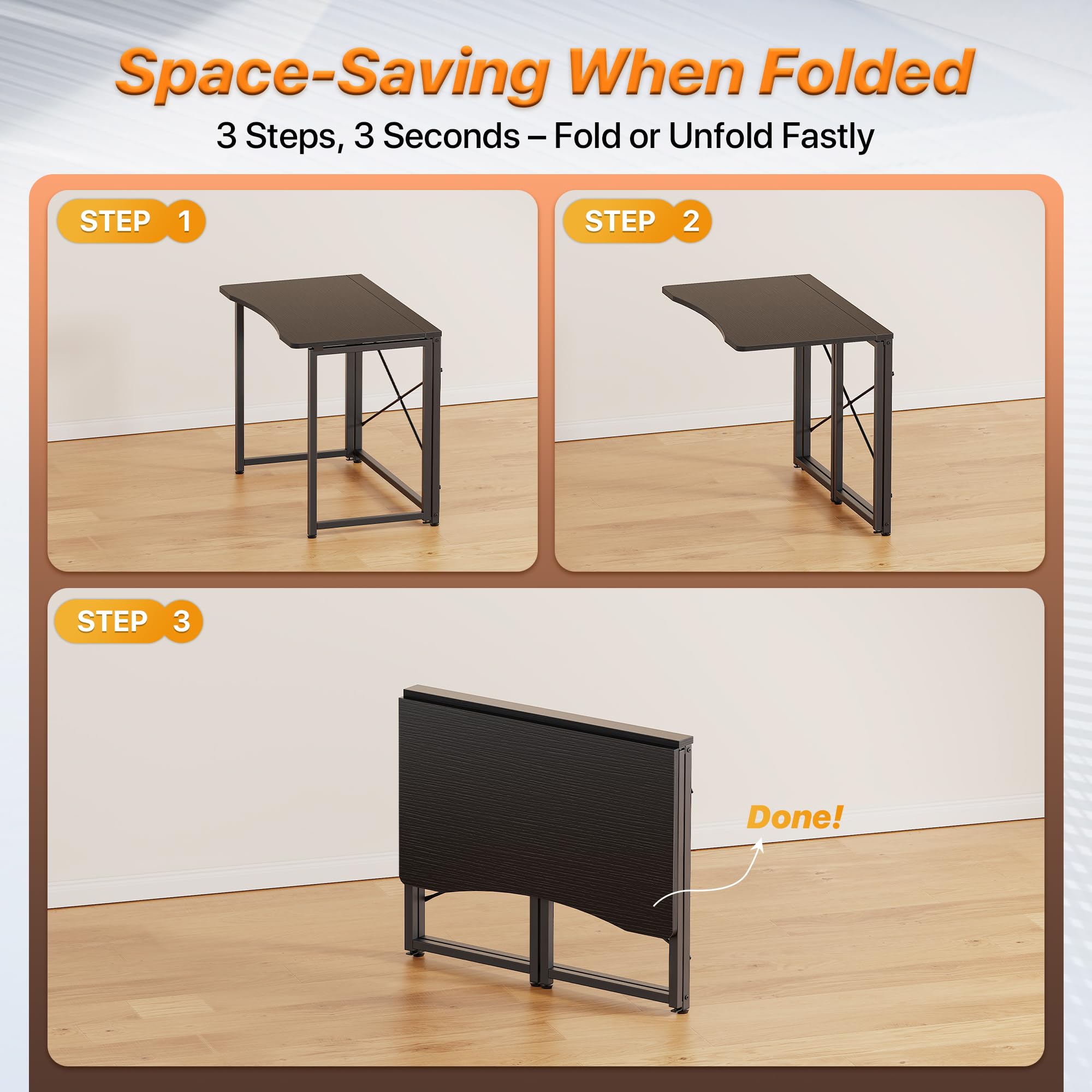 Huuger folding desk used as a versatile workspace for multiple tasks