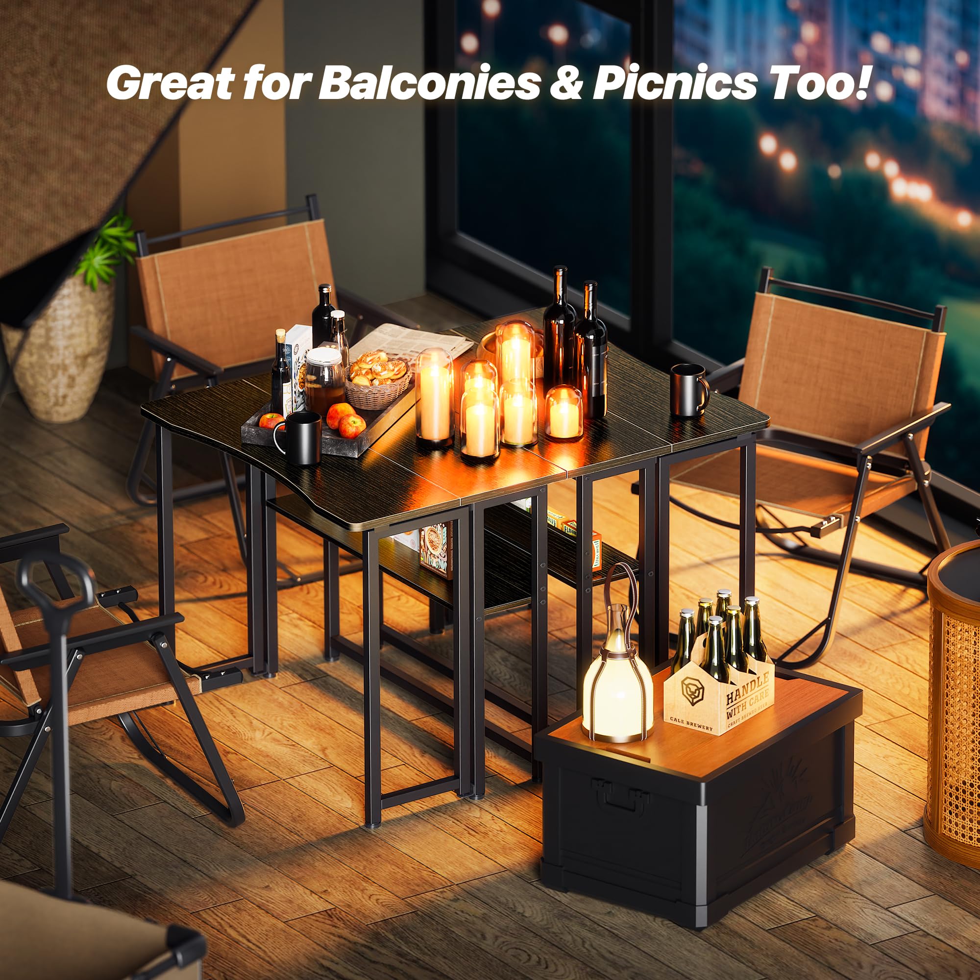 Huuger folding desk supports multi-use tasks like work, study, or casual dining.
