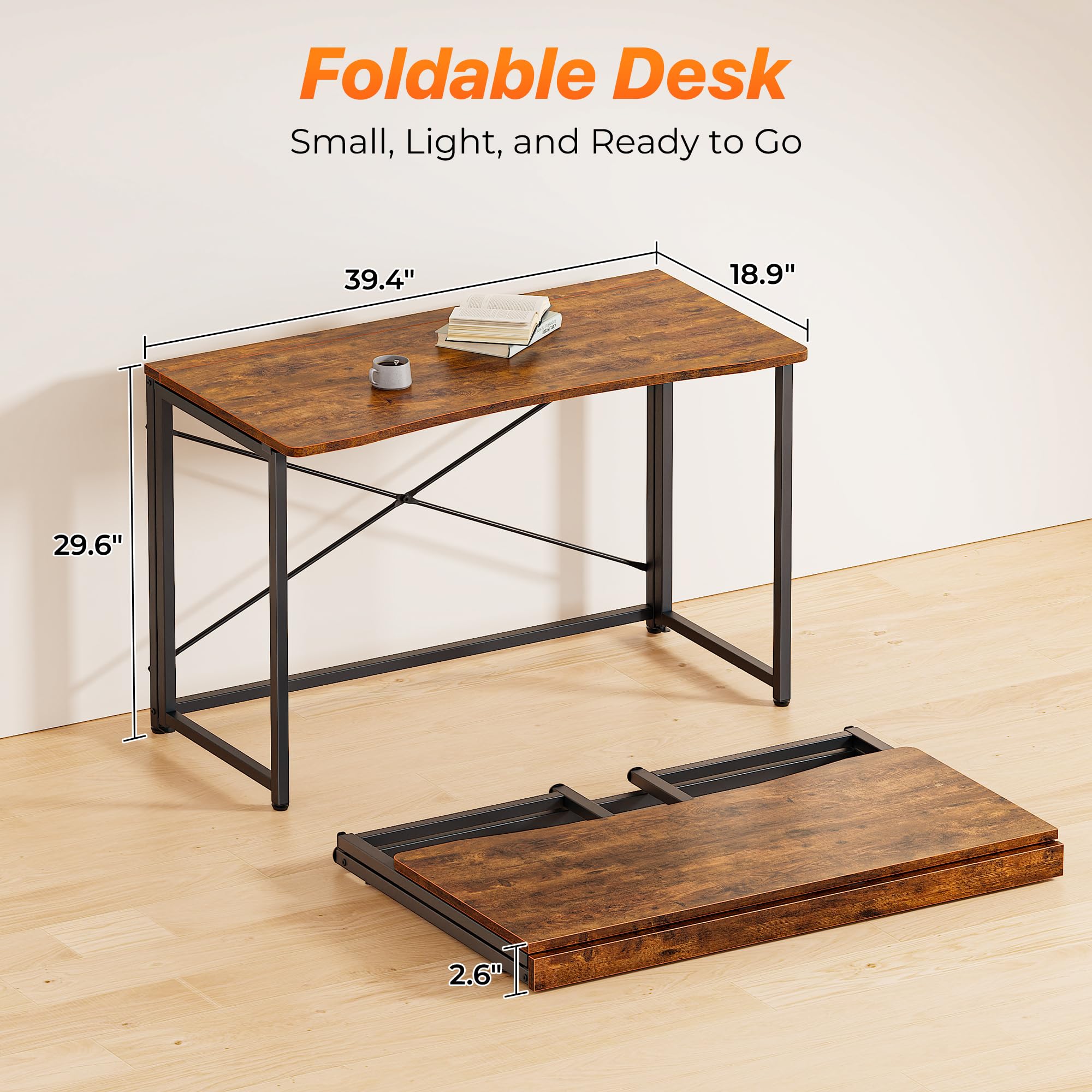 Huuger folding desk ideal for travel or temporary workspaces on the go.