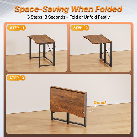 Huuger folding desk surface is smooth for writing and tasks.