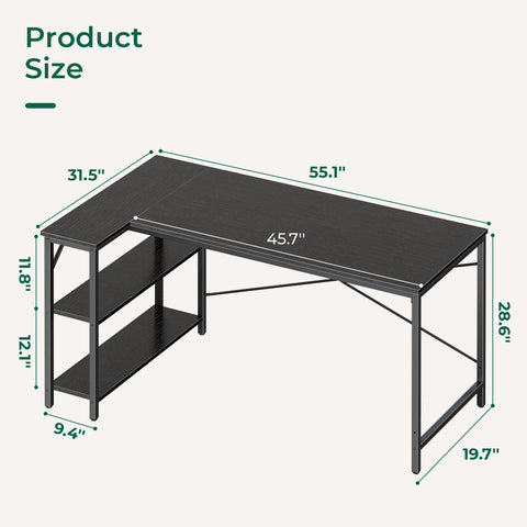 Huuger L Shaped Desk assembly ready with clear instructions for quick setup