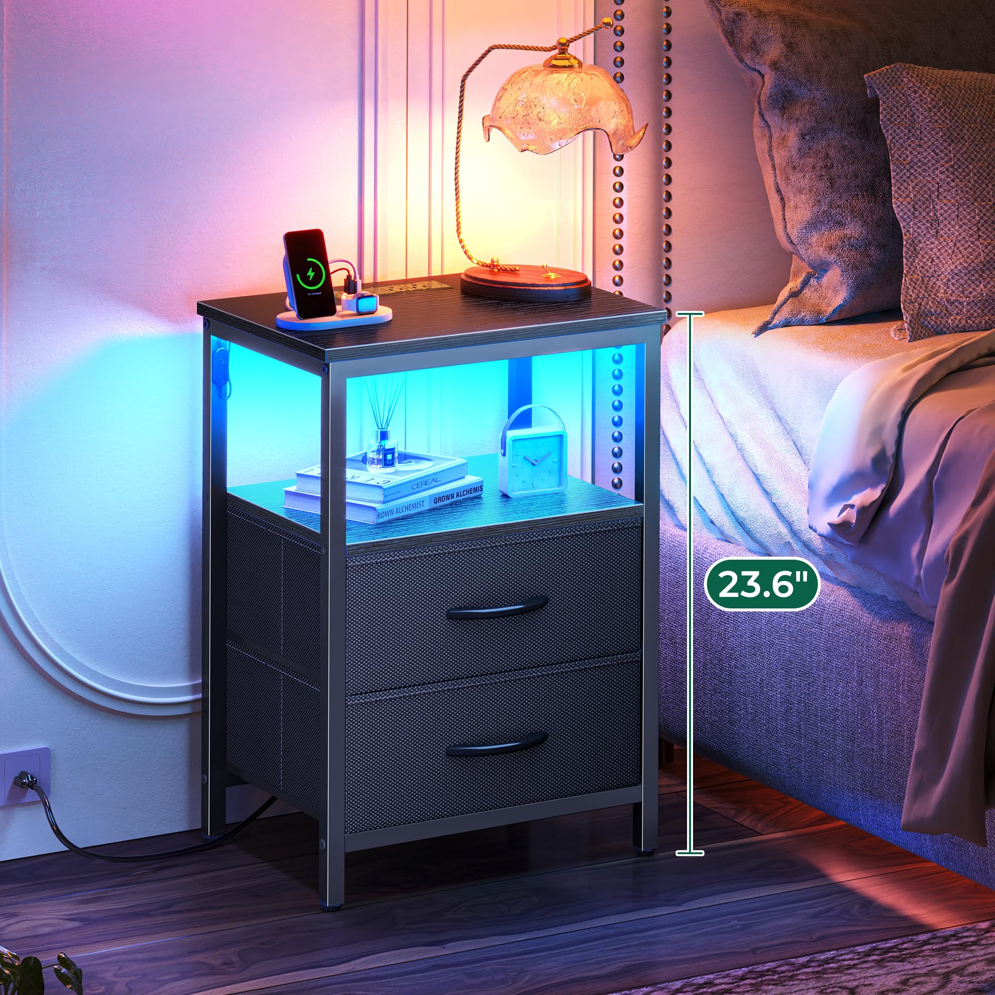 Gentle LED nightlight with ambient color options for mood lighting