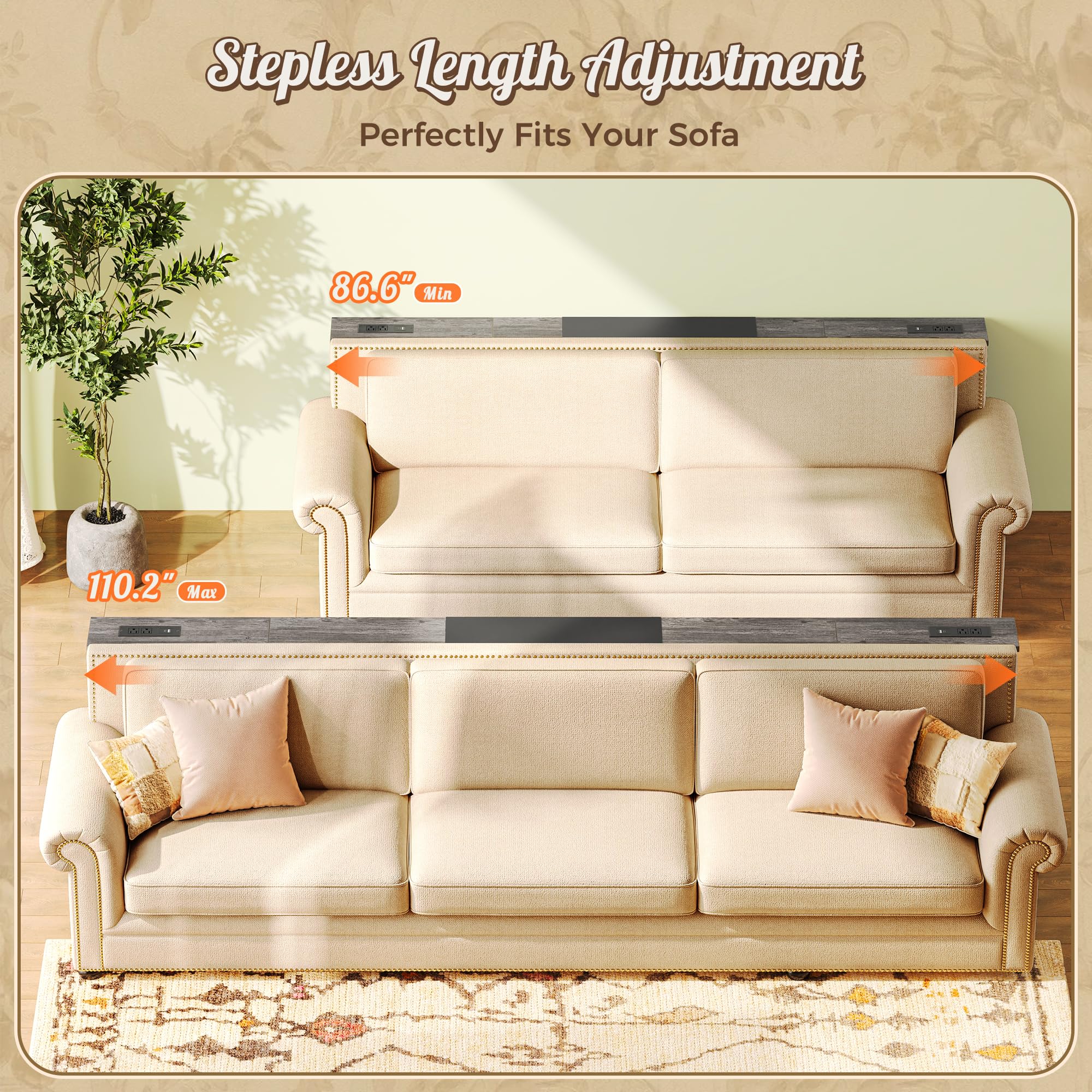 Huuger narrow behind-couch storage area for remotes and cups