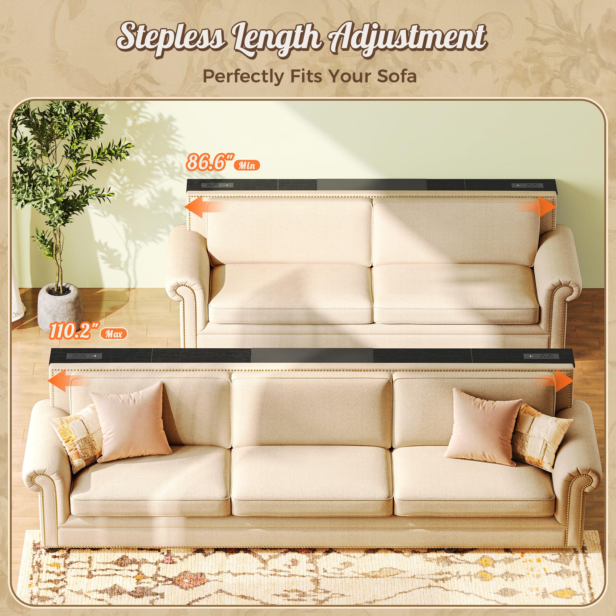 Huuger Narrow Sofa Table used as slim entryway console in hallway