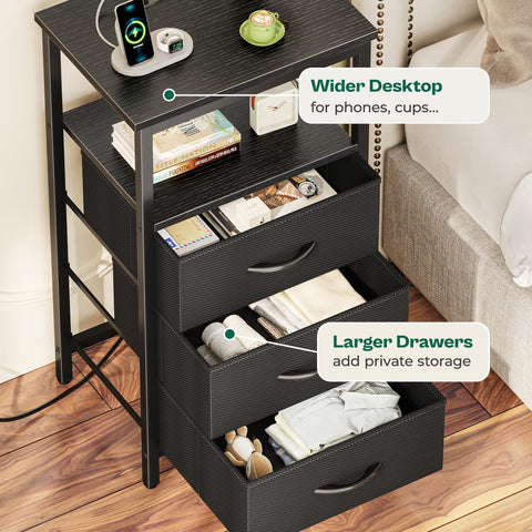 Huuger compact night stand used as a versatile end table in a living space.