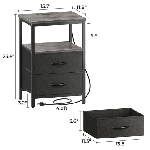 Huuger nightstand adjustable feet ensure level setup.
