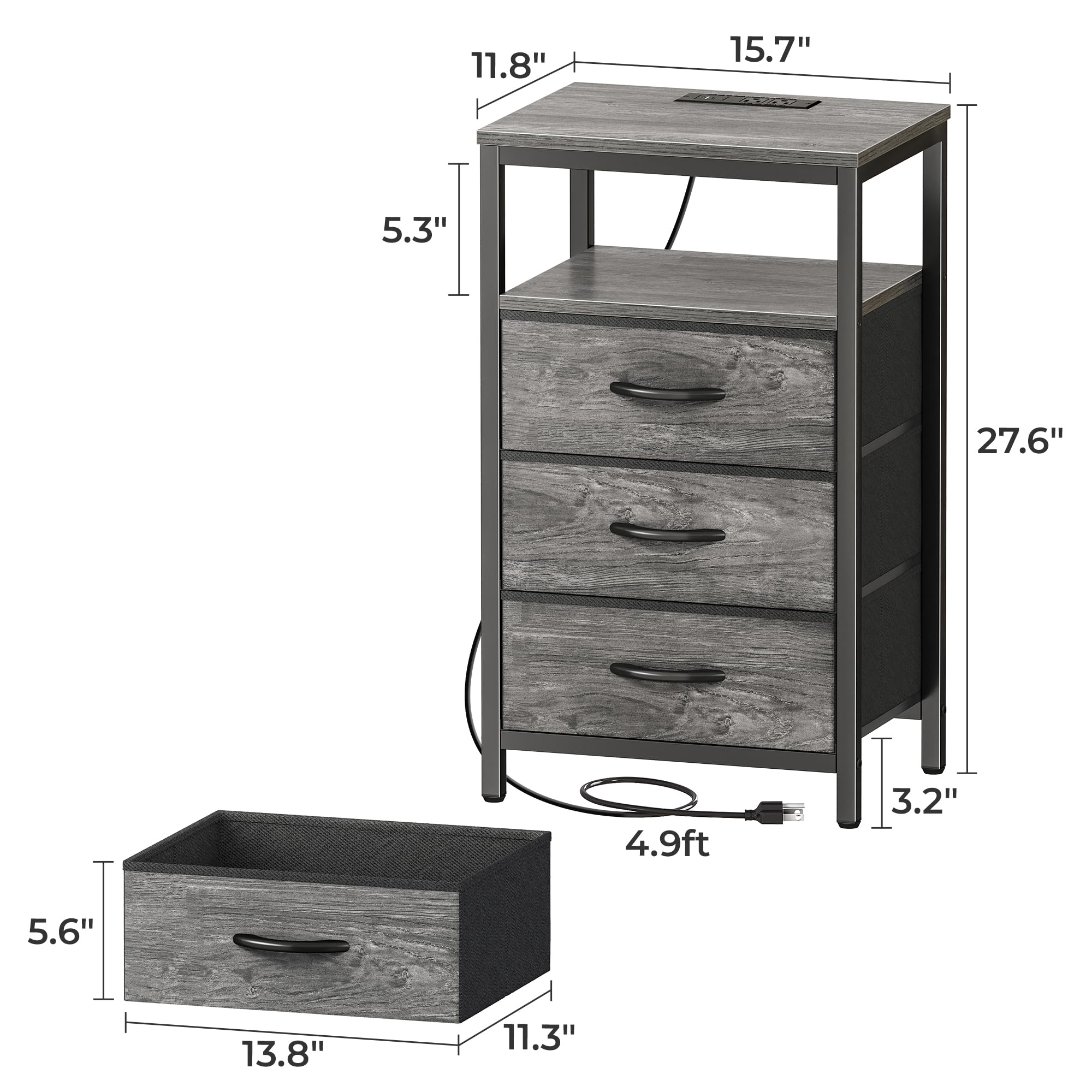 Huuger nightstand assembly instructions and tools included for quick setup.